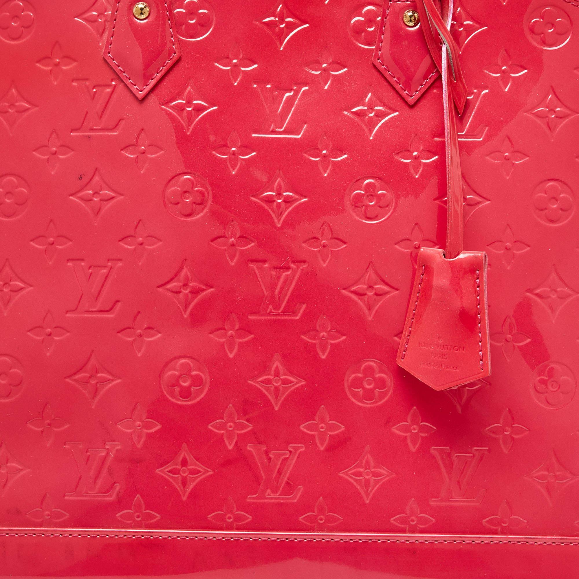 Louis Vuitton Rose Pop Monogram Vernis Alma GM Bag 9
