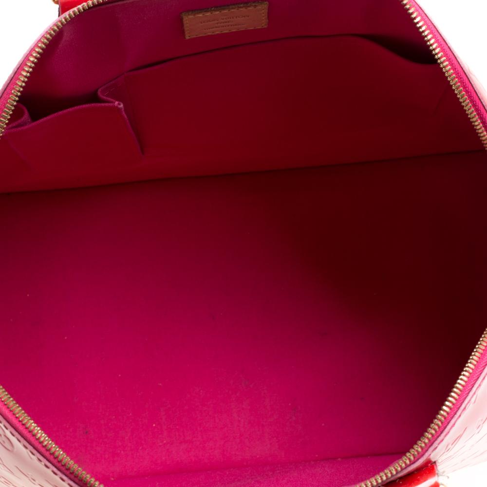 Louis Vuitton Rose Pop Monogram Vernis Alma GM Bag In Good Condition In Dubai, Al Qouz 2