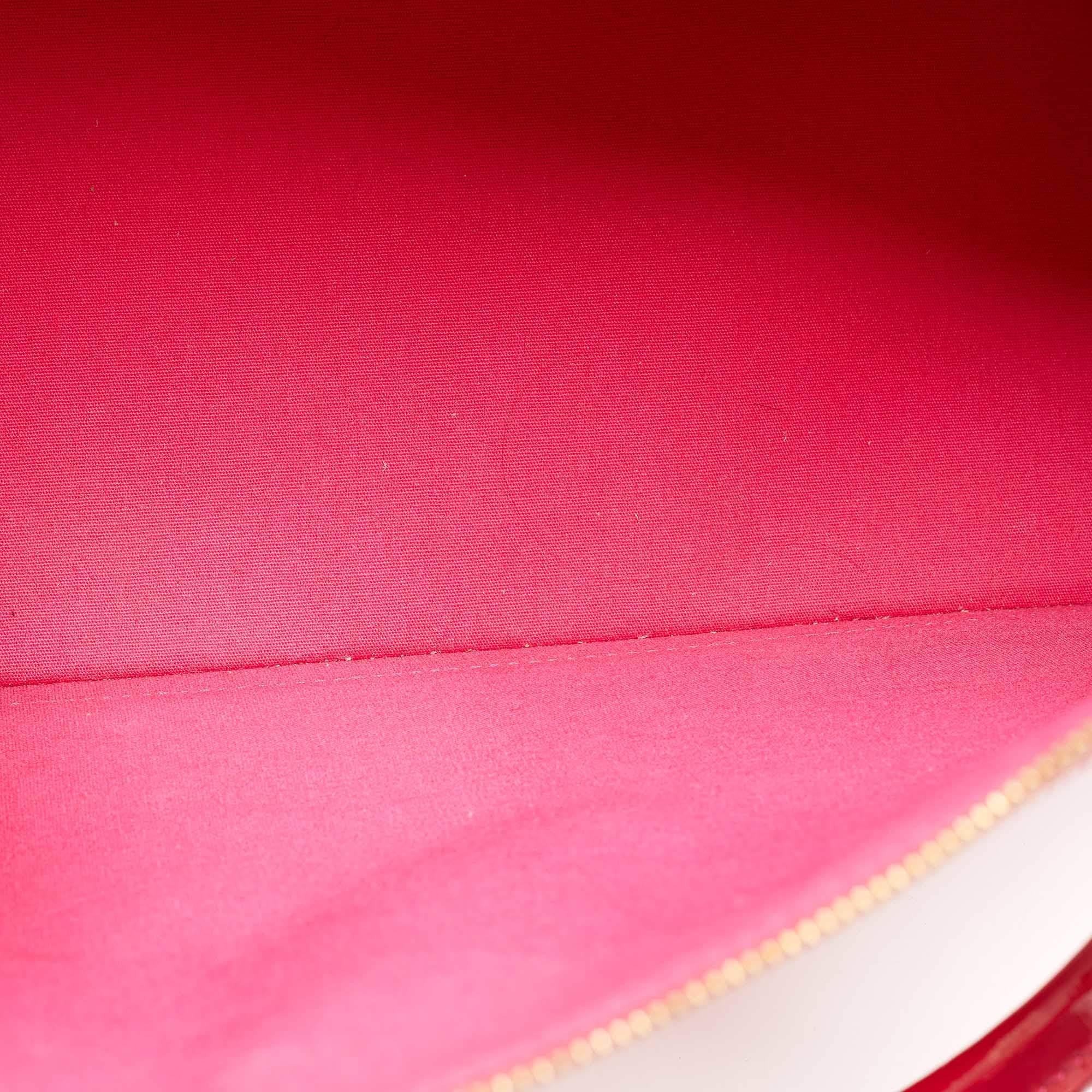 Louis Vuitton Rose Pop Monogram Vernis Alma GM Bag For Sale 1