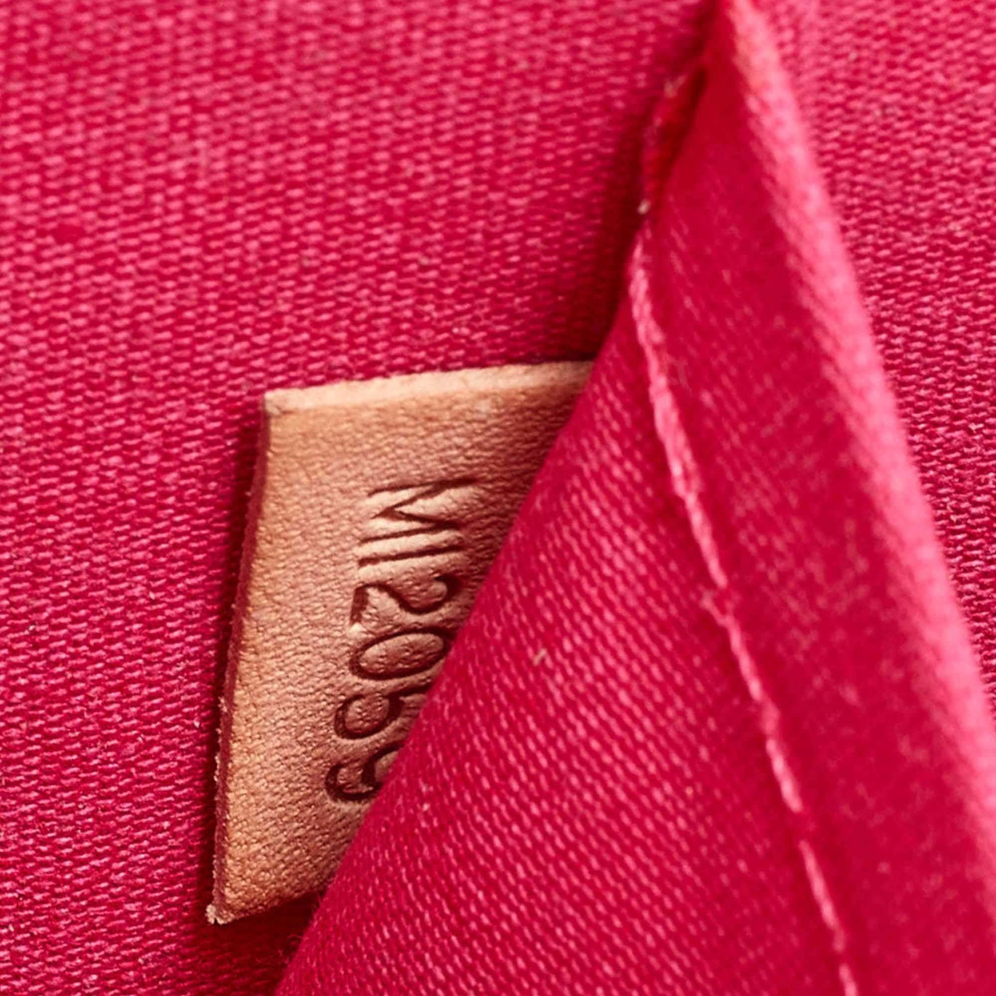Louis Vuitton Rose Pop Monogram Vernis Alma GM Bag For Sale 2