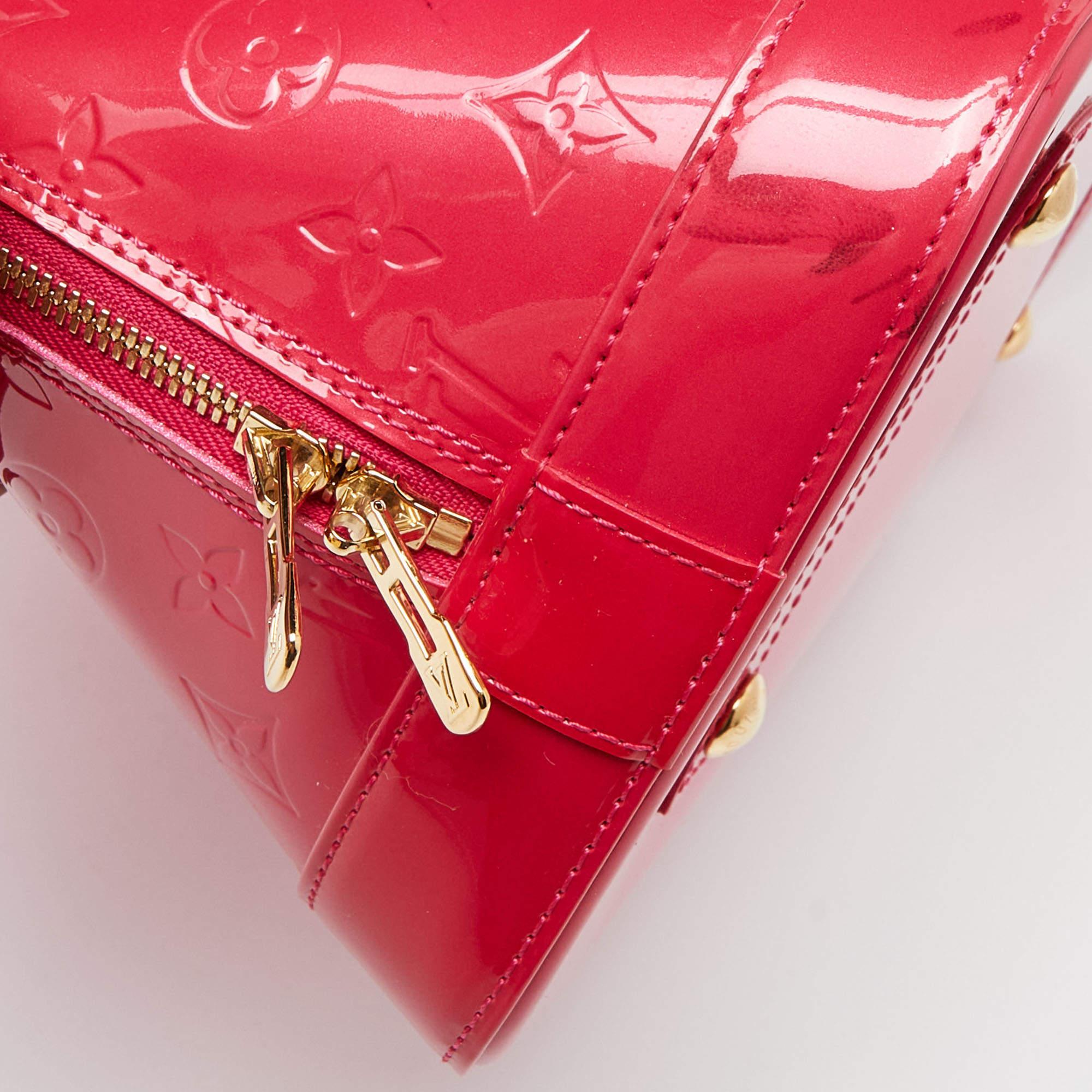 Louis Vuitton Rose Pop Monogram Vernis Alma GM Bag 1