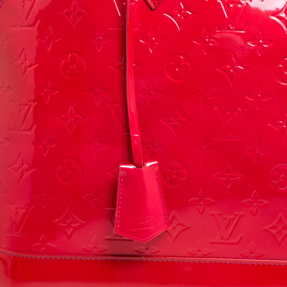 Louis Vuitton Rose Pop Monogram Vernis Alma GM Bag 2