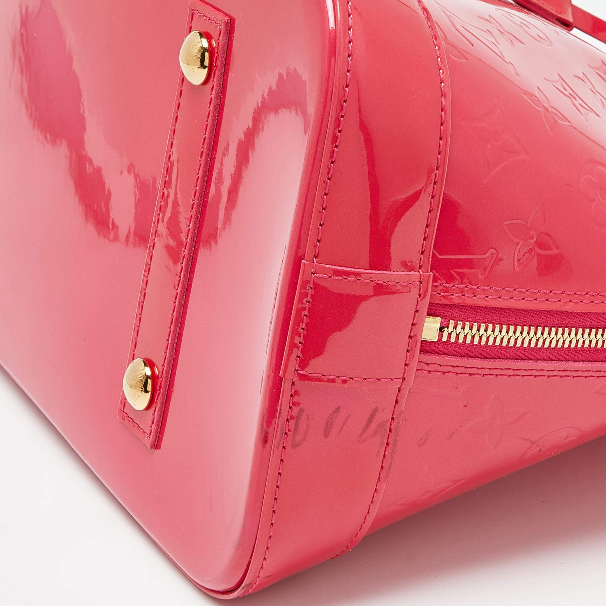 Louis Vuitton Rose Pop Monogram Vernis Alma GM Bag 2