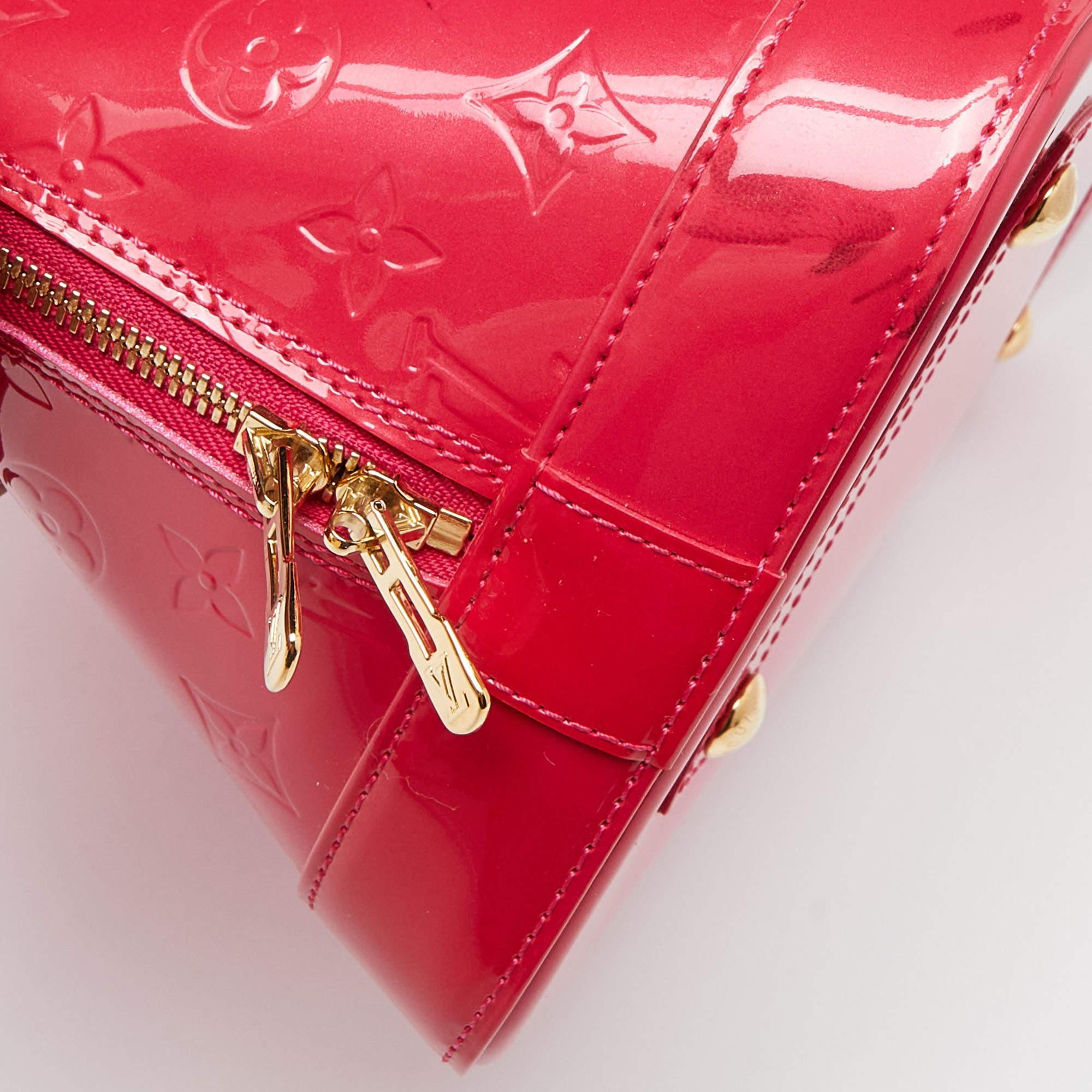 Louis Vuitton Rose Pop Monogram Vernis Alma GM Bag For Sale 3