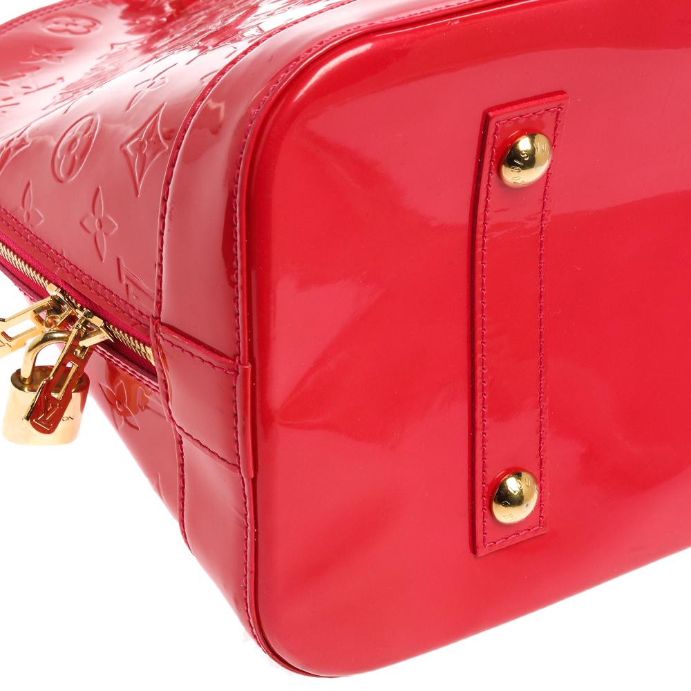 Louis Vuitton Rose Pop Monogram Vernis Alma GM Bag 3