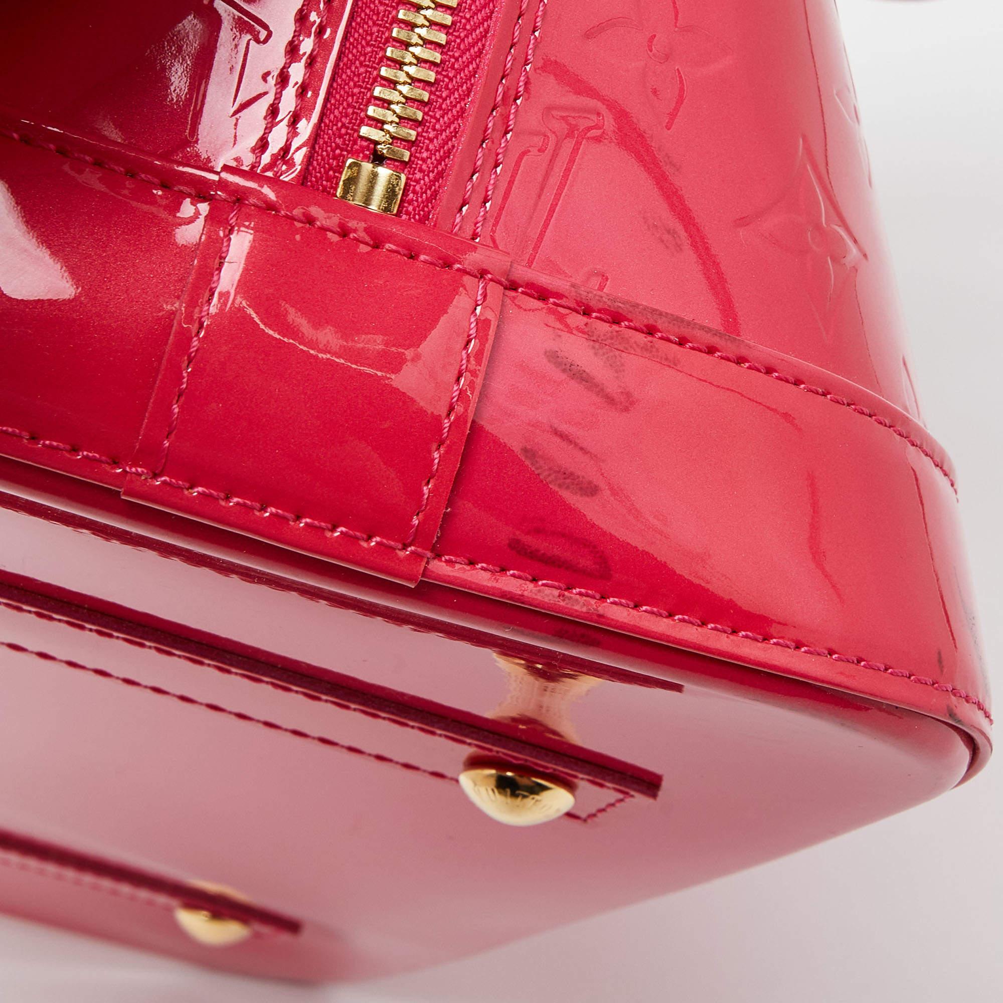 Louis Vuitton Rose Pop Monogram Vernis Alma GM Bag For Sale 4