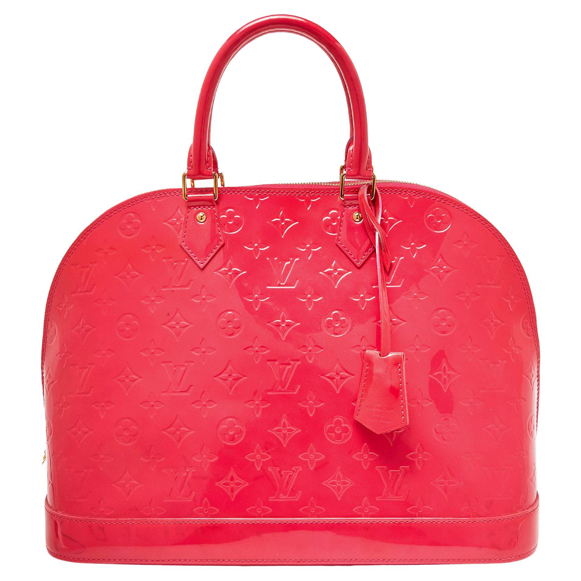 Louis Vuitton Rose Pop Monogram Vernis Alma GM Bag