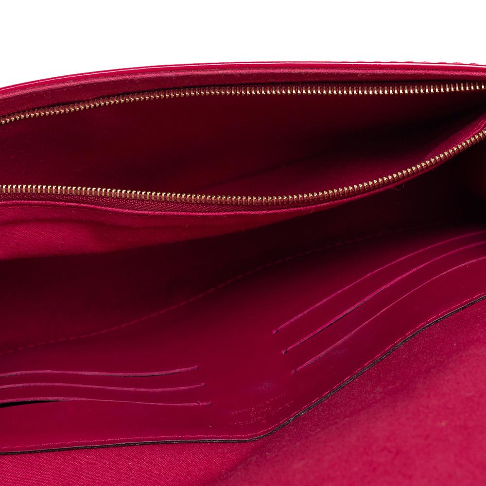Louis Vuitton Rose Pop Monogram Vernis Ana Clutch Bag 4