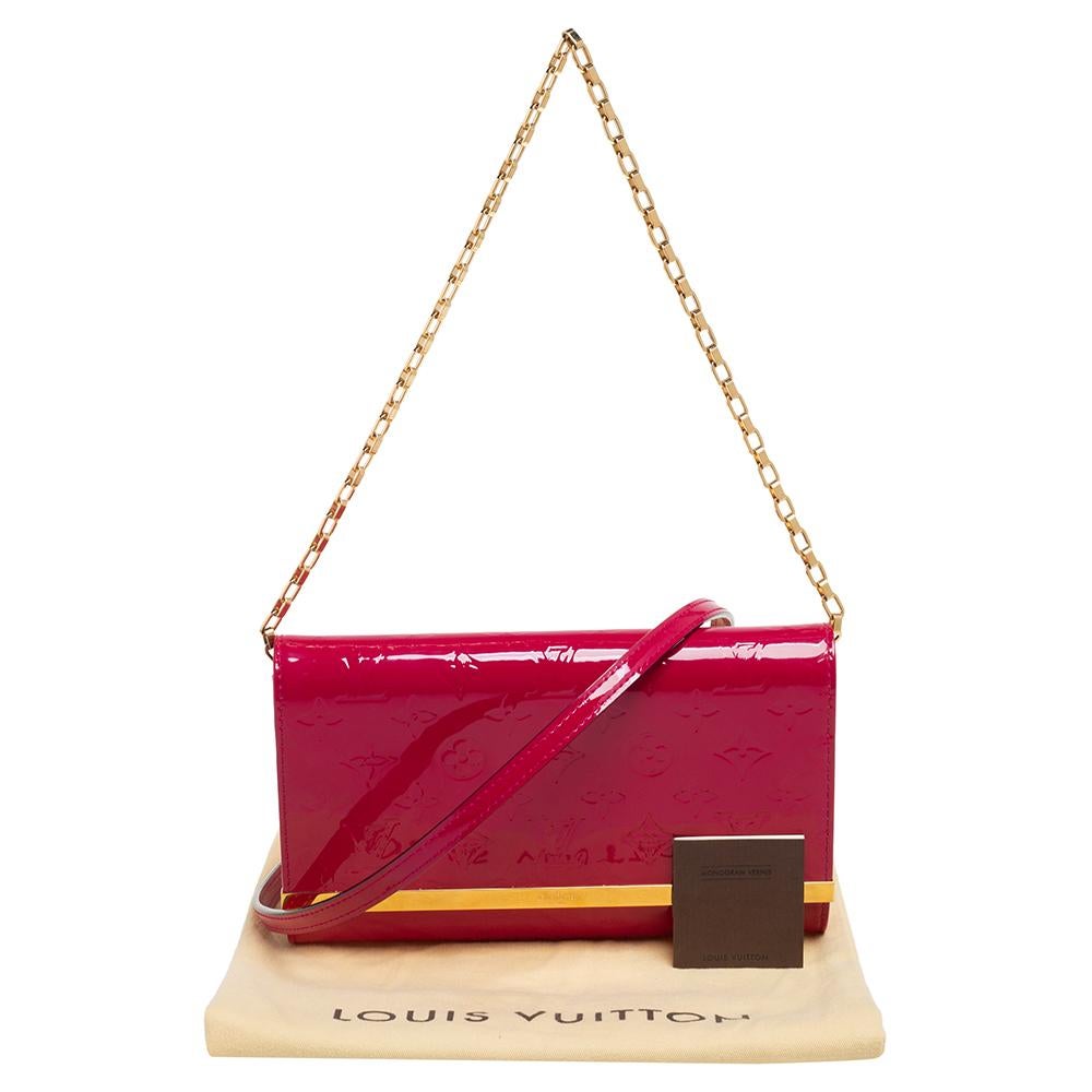 Louis Vuitton Rose Pop Monogram Vernis Ana Clutch Bag 6