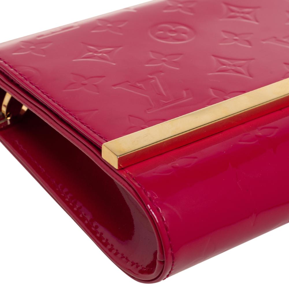 Louis Vuitton Rose Pop Monogram Vernis Ana Clutch Bag 3