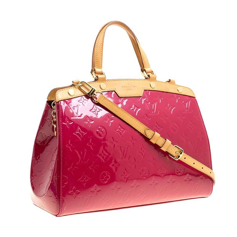 Louis Vuitton Rose Pop Monogram Vernis Brea MM Bag For Sale at 1stdibs
