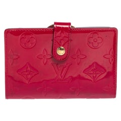 Louis Vuitton Rose Pop Monogram Vernis Port Feuille Vienoise French Purse Wallet