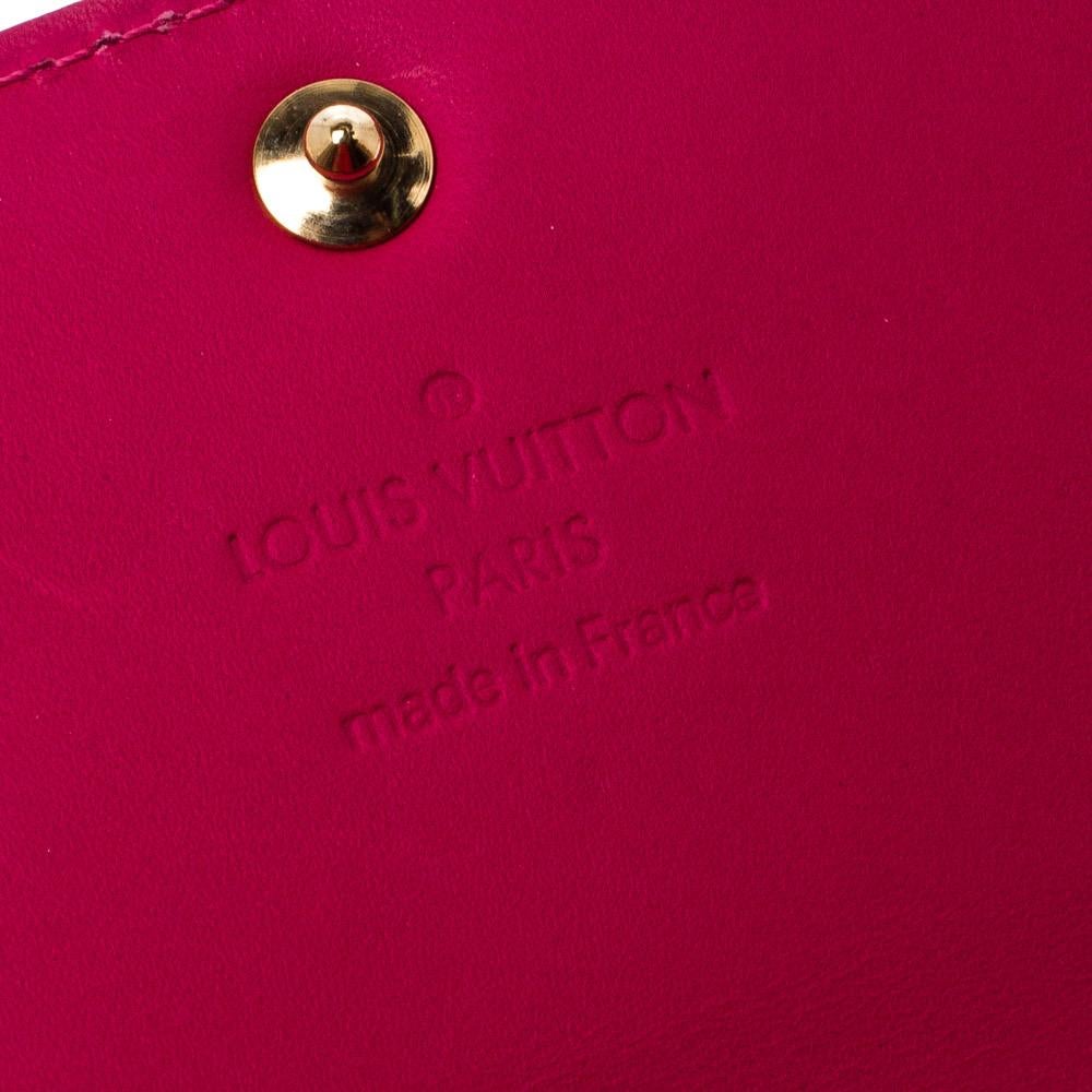 Louis Vuitton Rose Pop Monogram Vernis Sarah Continental Wallet In Good Condition In Dubai, Al Qouz 2