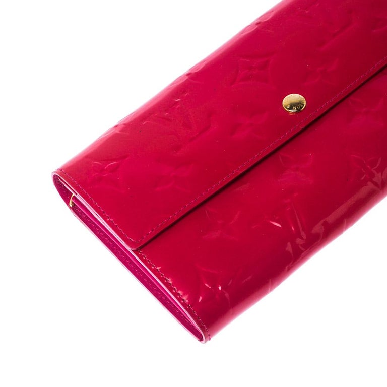 Authentic Pre-Owned Louis Vuitton Vernis Long Wallet in Plum Patent Leather