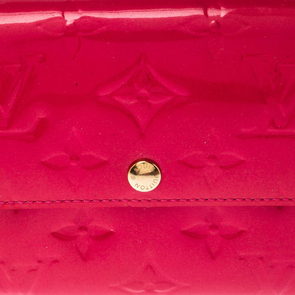 Louis Vuitton Rose Pop Monogram Vernis Sarah Continental Wallet 3