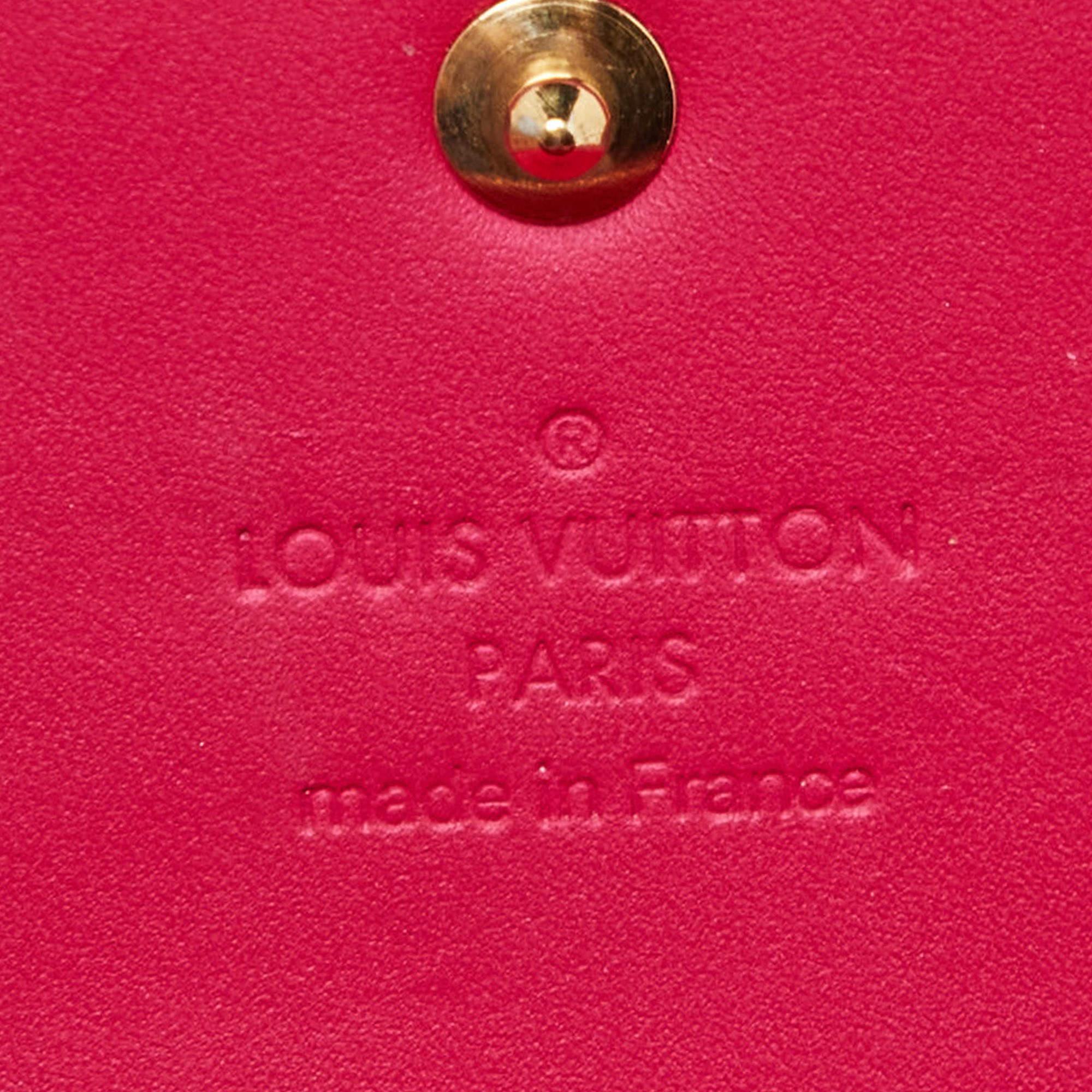 Louis Vuitton Rose Pop Monogram Vernis Sarah Wallet 5