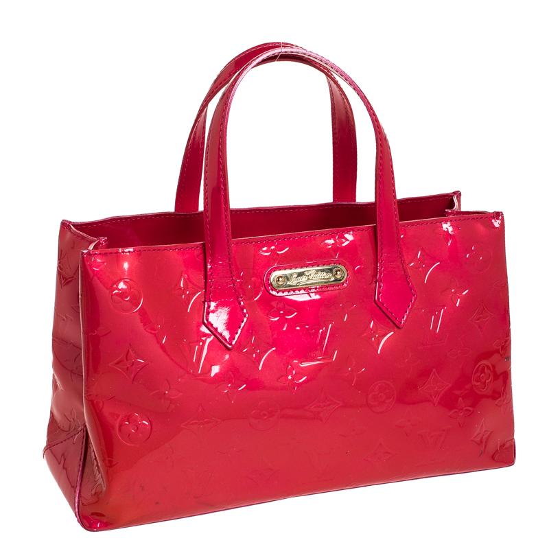 Red Louis Vuitton Rose Pop Vernis Wilshire PM Bag
