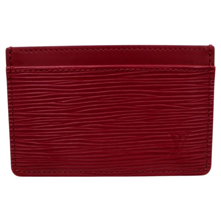 Louis Vuitton Red Epi Leather Porte Cartes Card Holder Wallet