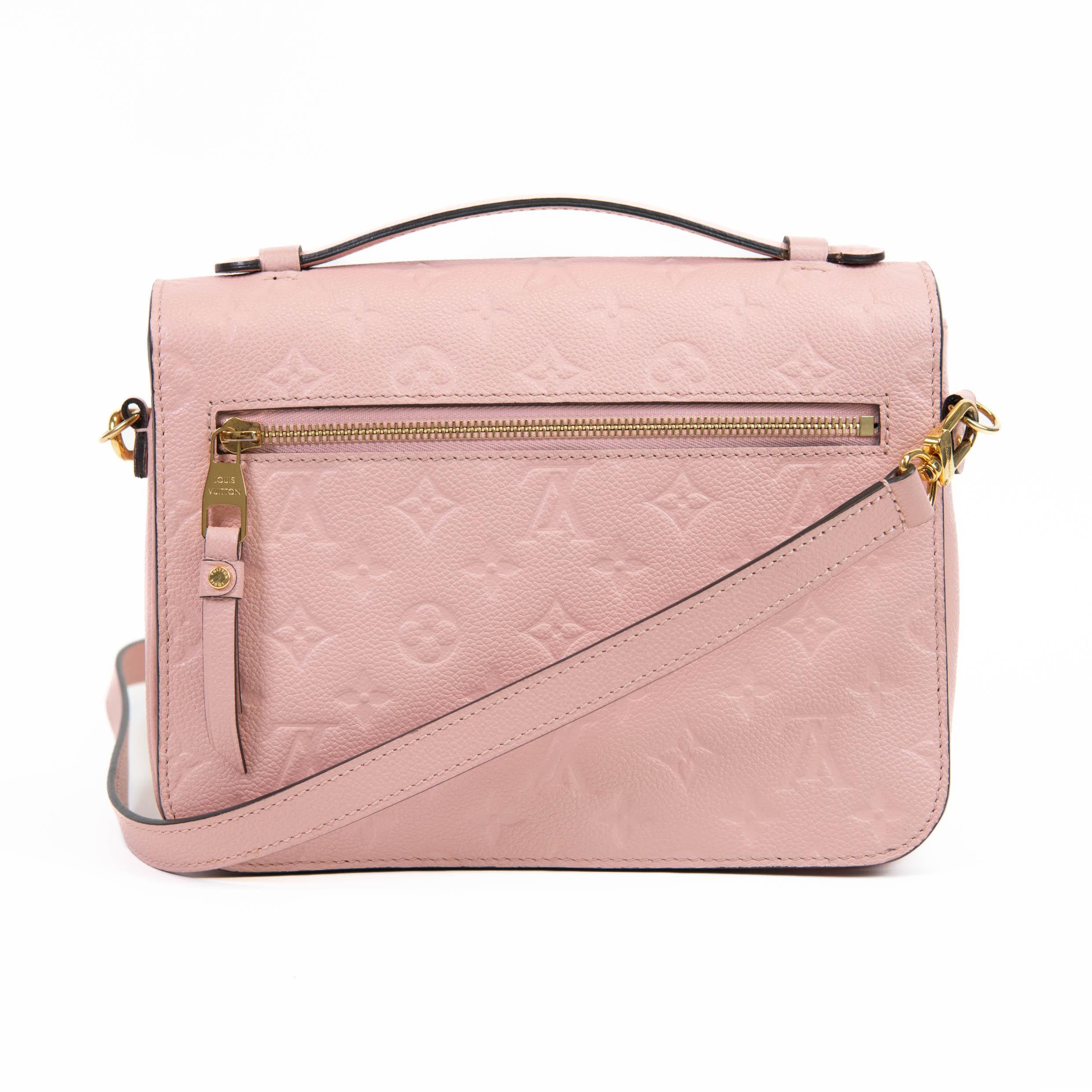 Beige Louis Vuitton Rose Poudre Empreinte Leather Pochette Metis Shoulder Bag