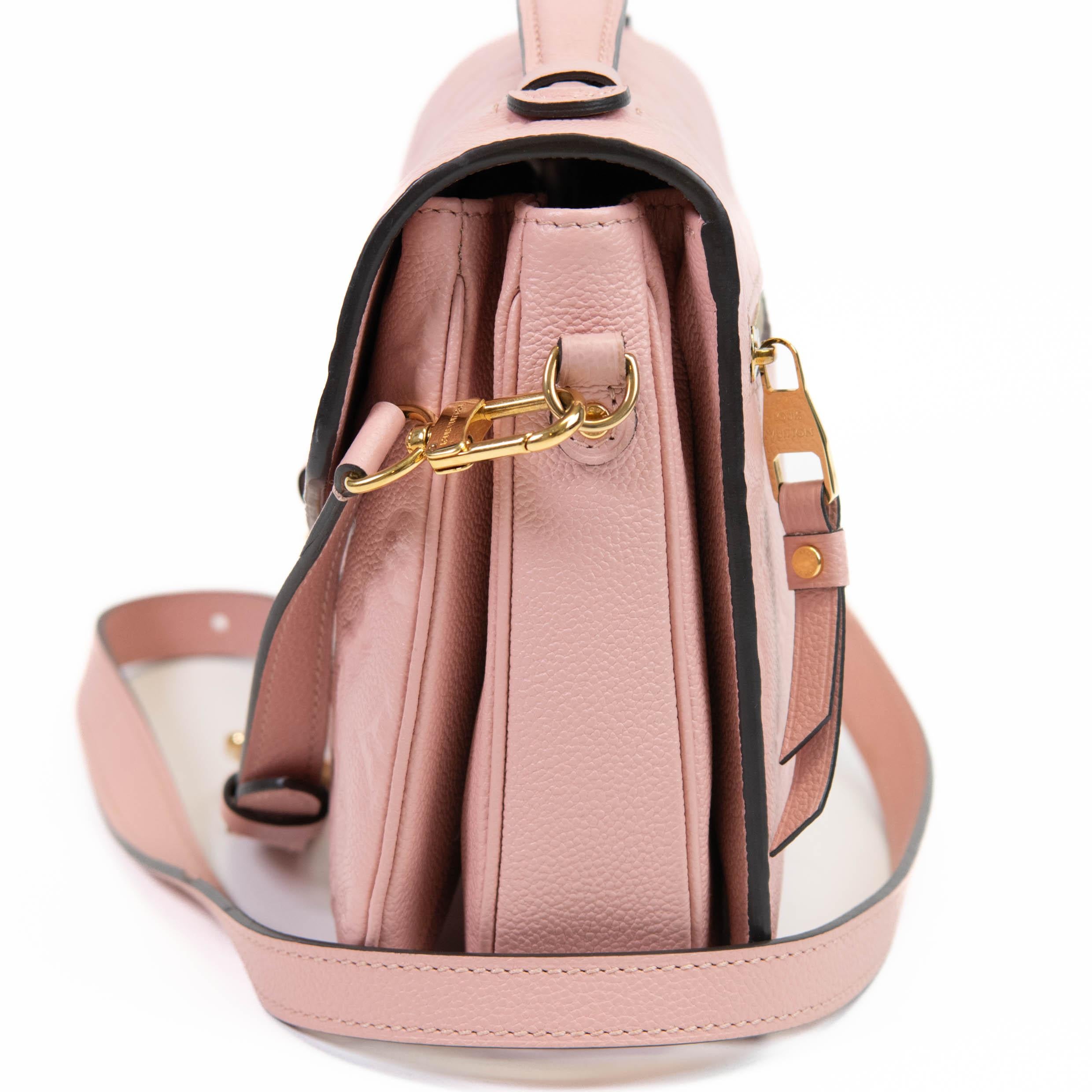 Women's or Men's Louis Vuitton Rose Poudre Empreinte Leather Pochette Metis Shoulder Bag
