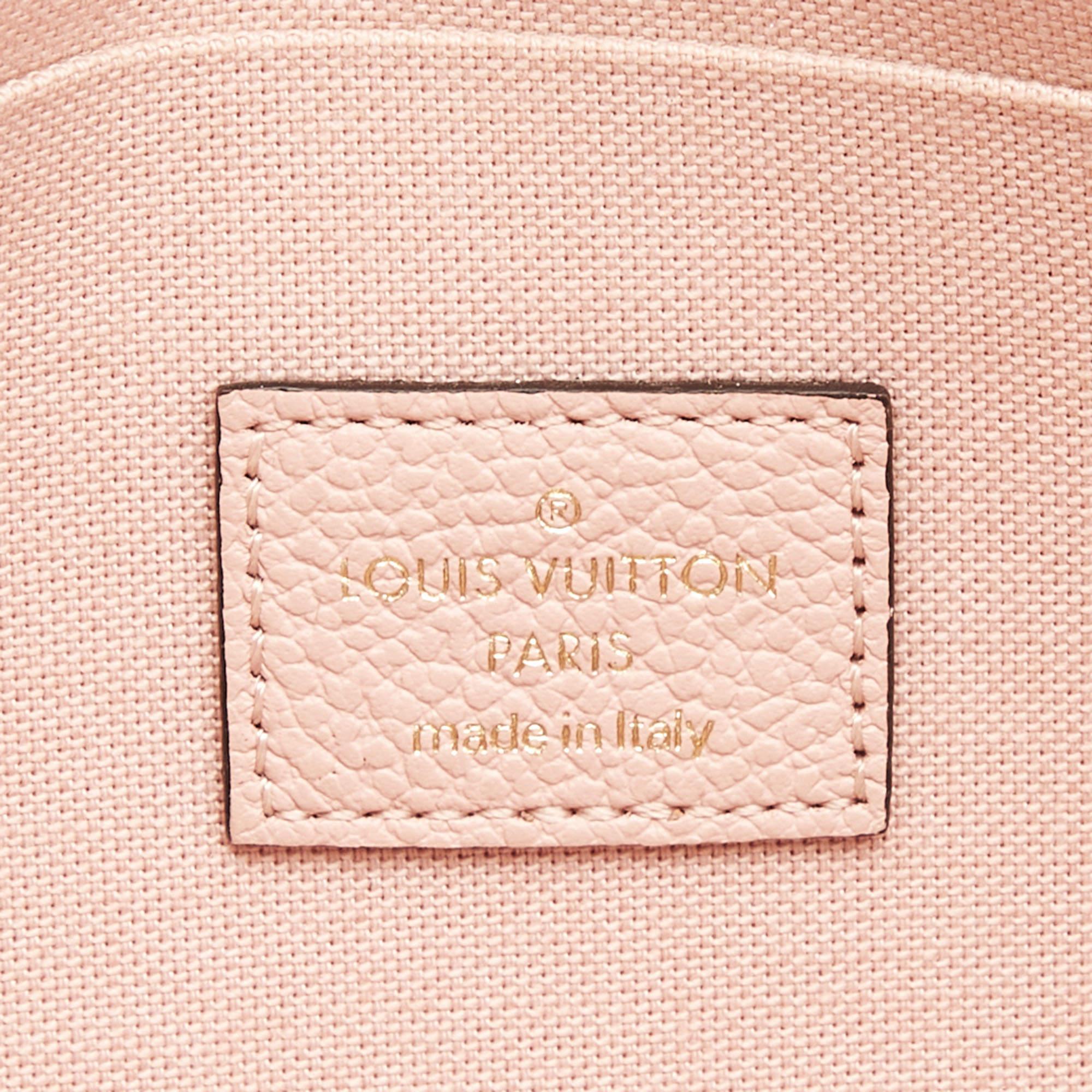 Louis Vuitton Rose Poudre Monogram Empreinte Leather Pochette Felicie Bag 8