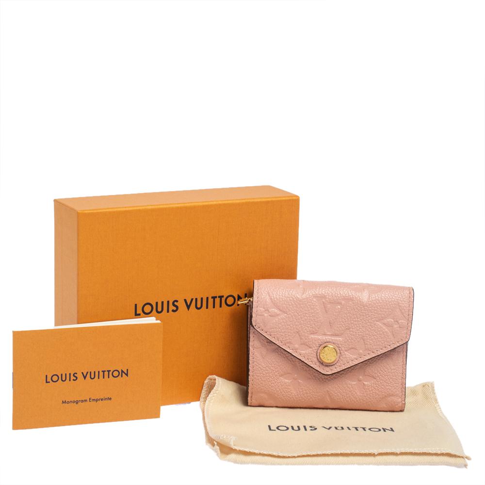 Louis Vuitton Rose Poudre Monogram Empreinte Leather Zoe Wallet 6