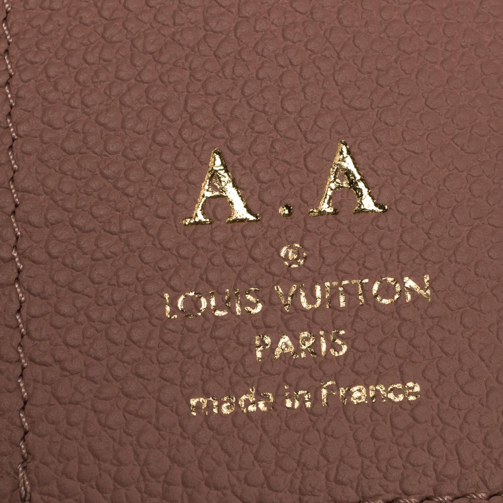 Beige Louis Vuitton Rose Poudre Monogram Empreinte Leather Zoe Wallet