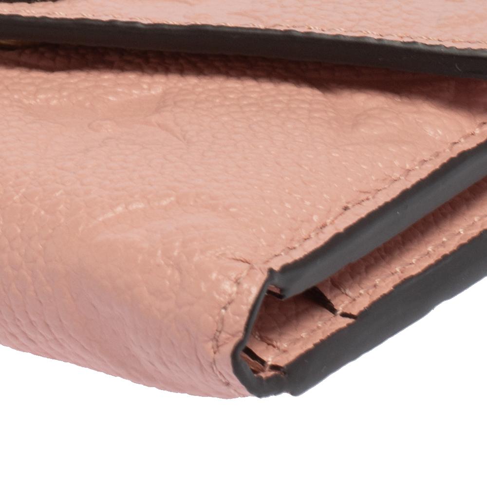 Louis Vuitton Rose Poudre Monogram Empreinte Leather Zoe Wallet 1