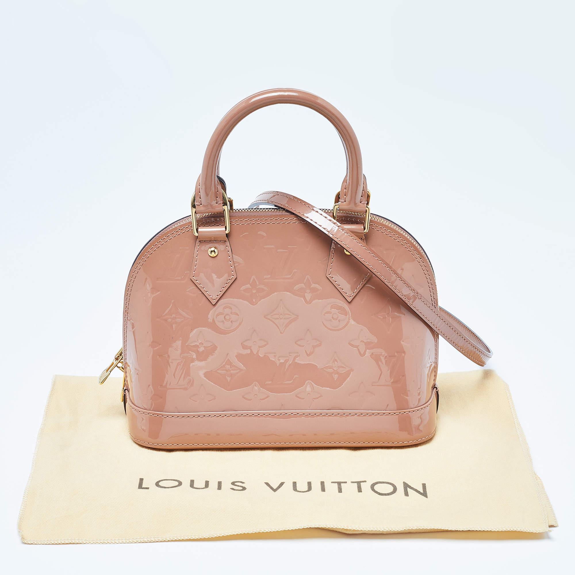 Louis Vuitton Rose Velours Monogram Vernis Alma BB Bag 7