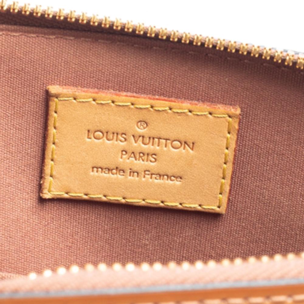 Beige Louis Vuitton Rose Velours Monogram Vernis Alma BB Bag