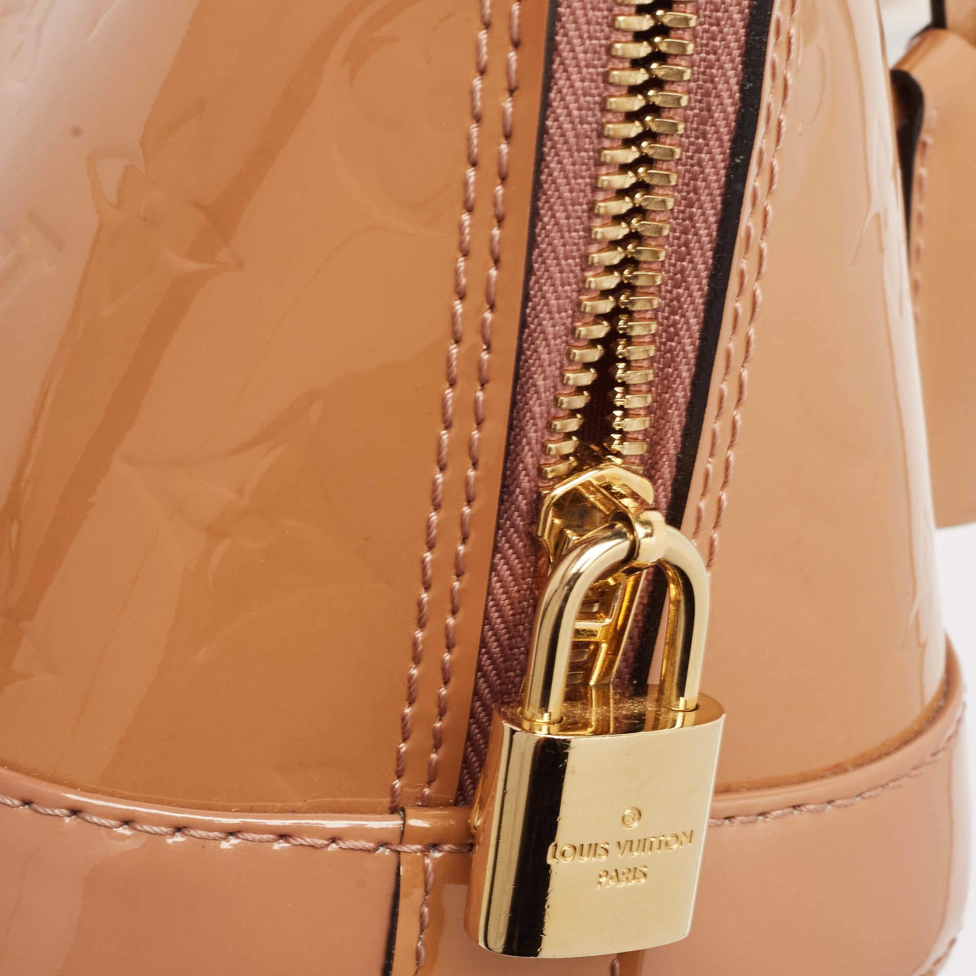 Louis Vuitton Rose Velours Monogram Vernis Alma BB Bag 2