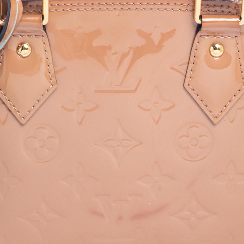 Women's Louis Vuitton Rose Velours Monogram Vernis Alma BB Bag