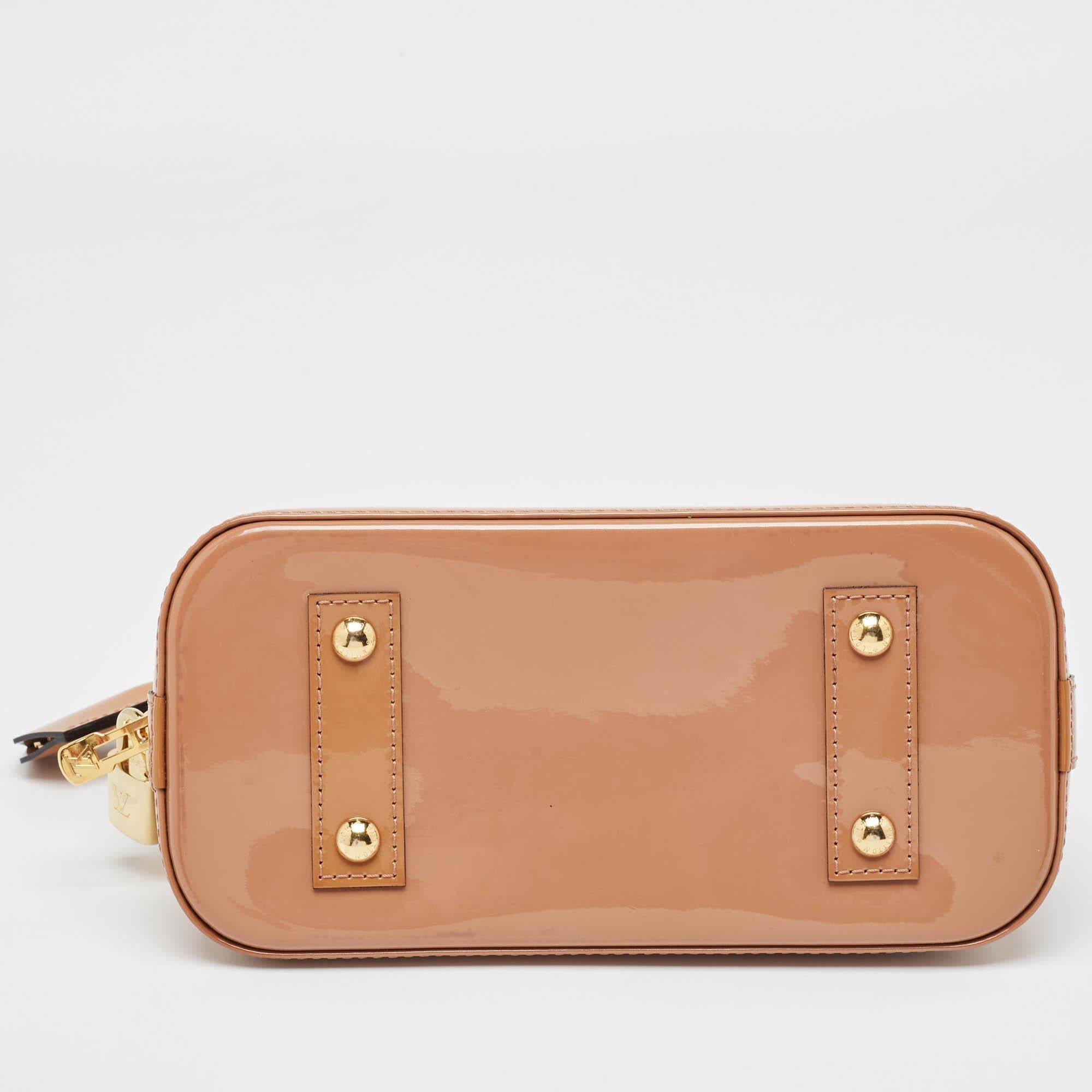Louis Vuitton Rose Velours Monogram Vernis Alma BB Bag 3