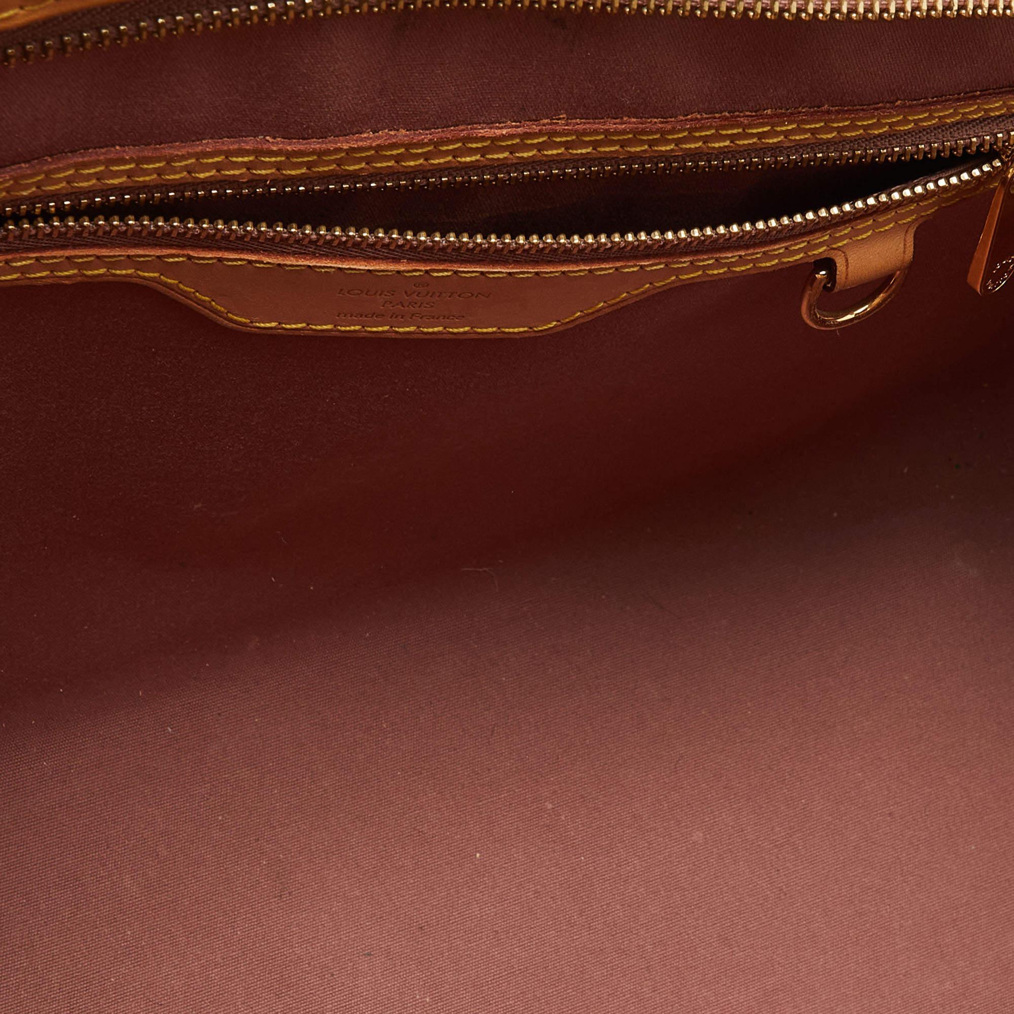 Louis Vuitton Rose Velours Monogram Vernis Brea MM Bag For Sale 7