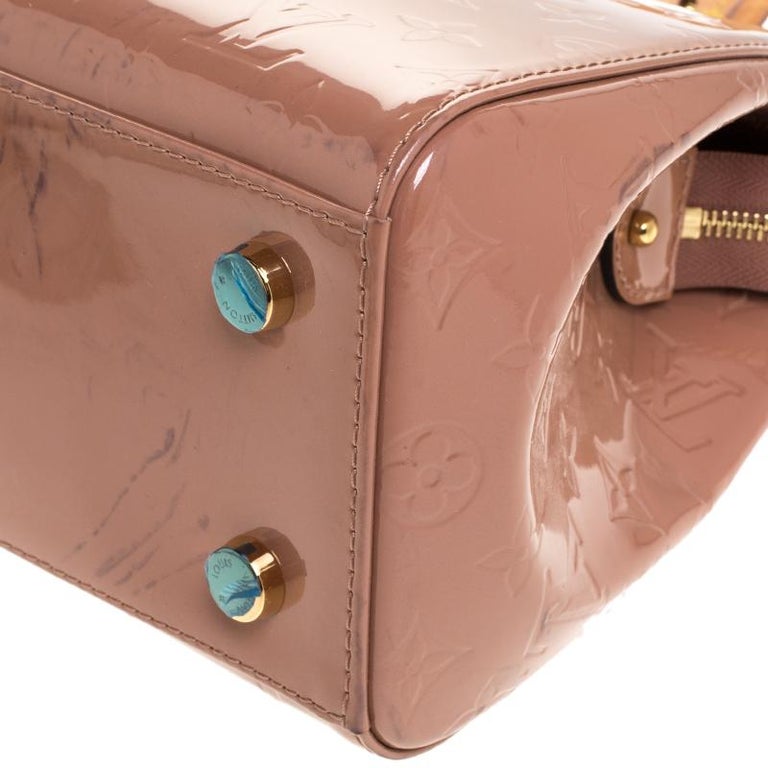 Louis Vuitton Rose Velours Monogram Vernis Brea MM Tote Bag Handbag
