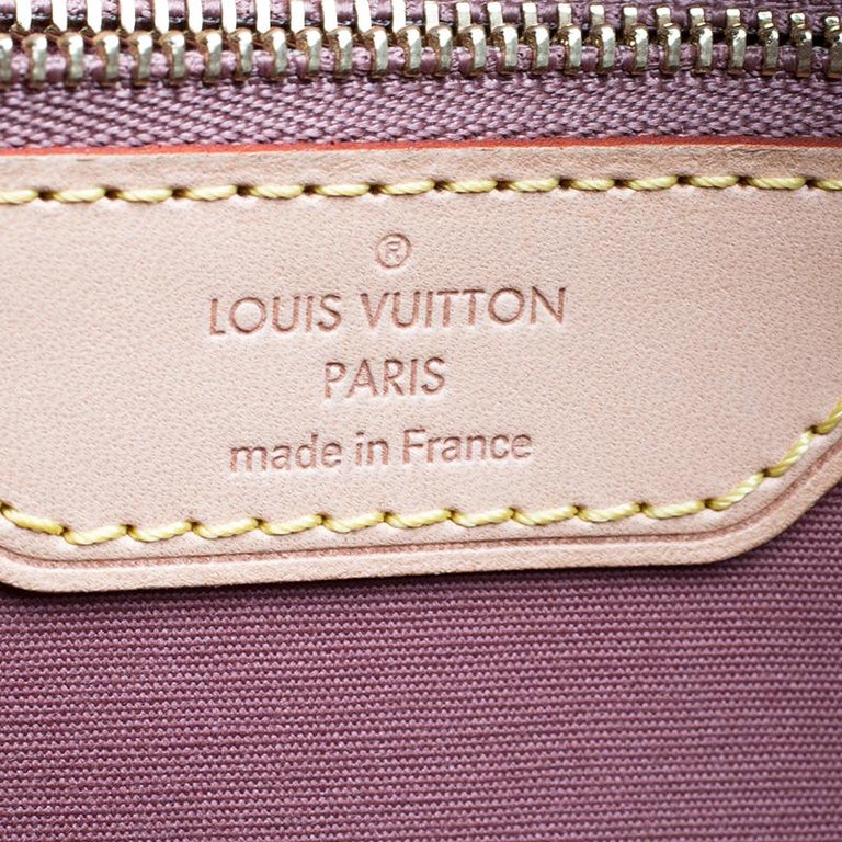 Louis Vuitton Rose Velours Monogram Vernis Brea MM Tote Bag Handbag