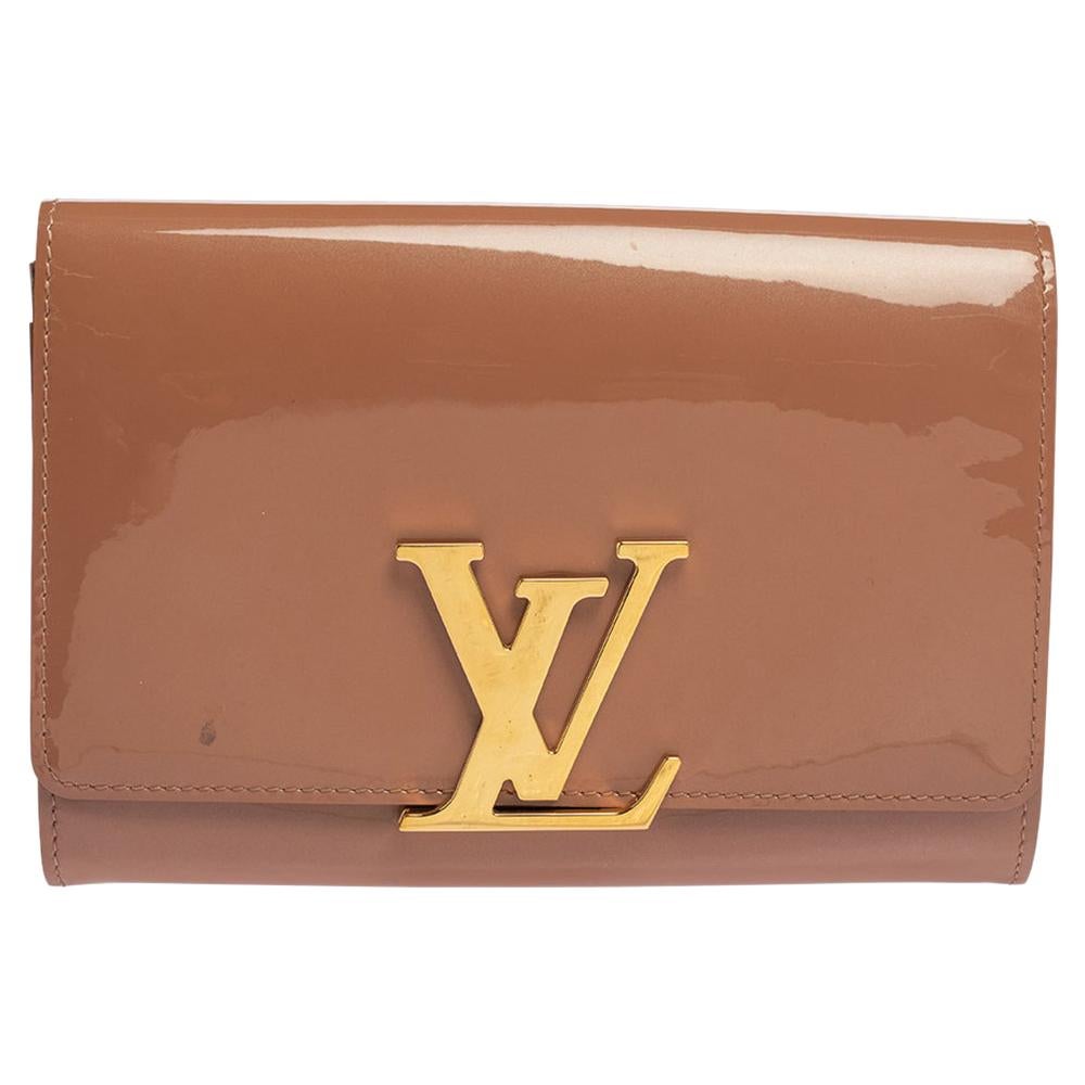 Louis Vuitton Rose Velours Patent Leather Louise Clutch