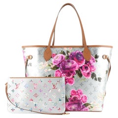 Louis Vuitton Roses Peonies Silver Monogram Garden Neverfull MM With 55lv84s