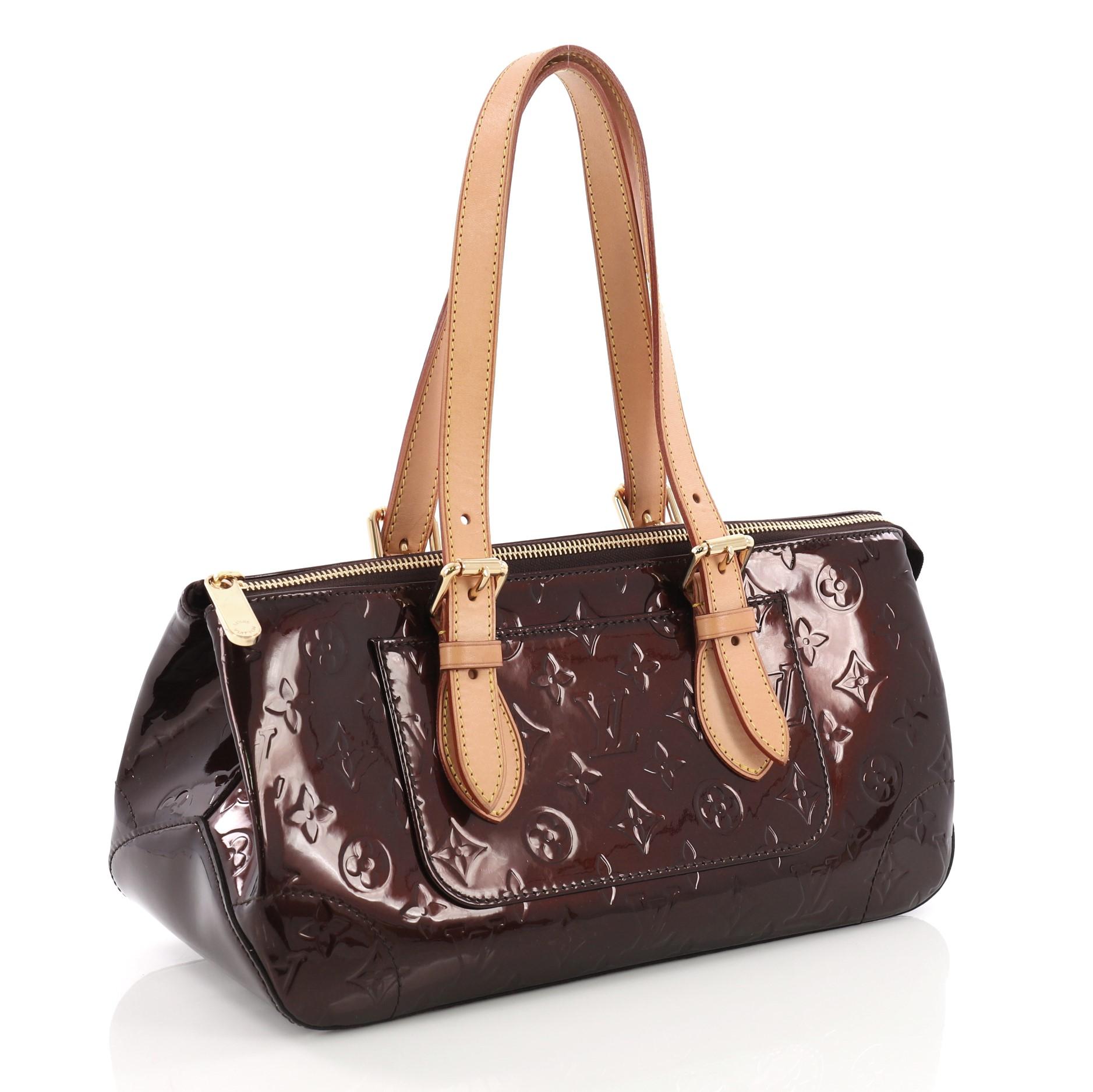 Black Louis Vuitton Rosewood Avenue Handbag Monogram Vernis