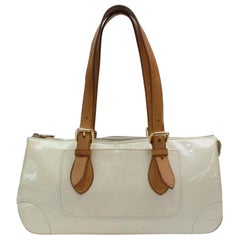 Louis Vuitton Rosewood Perle Monogram Vernis Avenue 867393 White Patent Leather