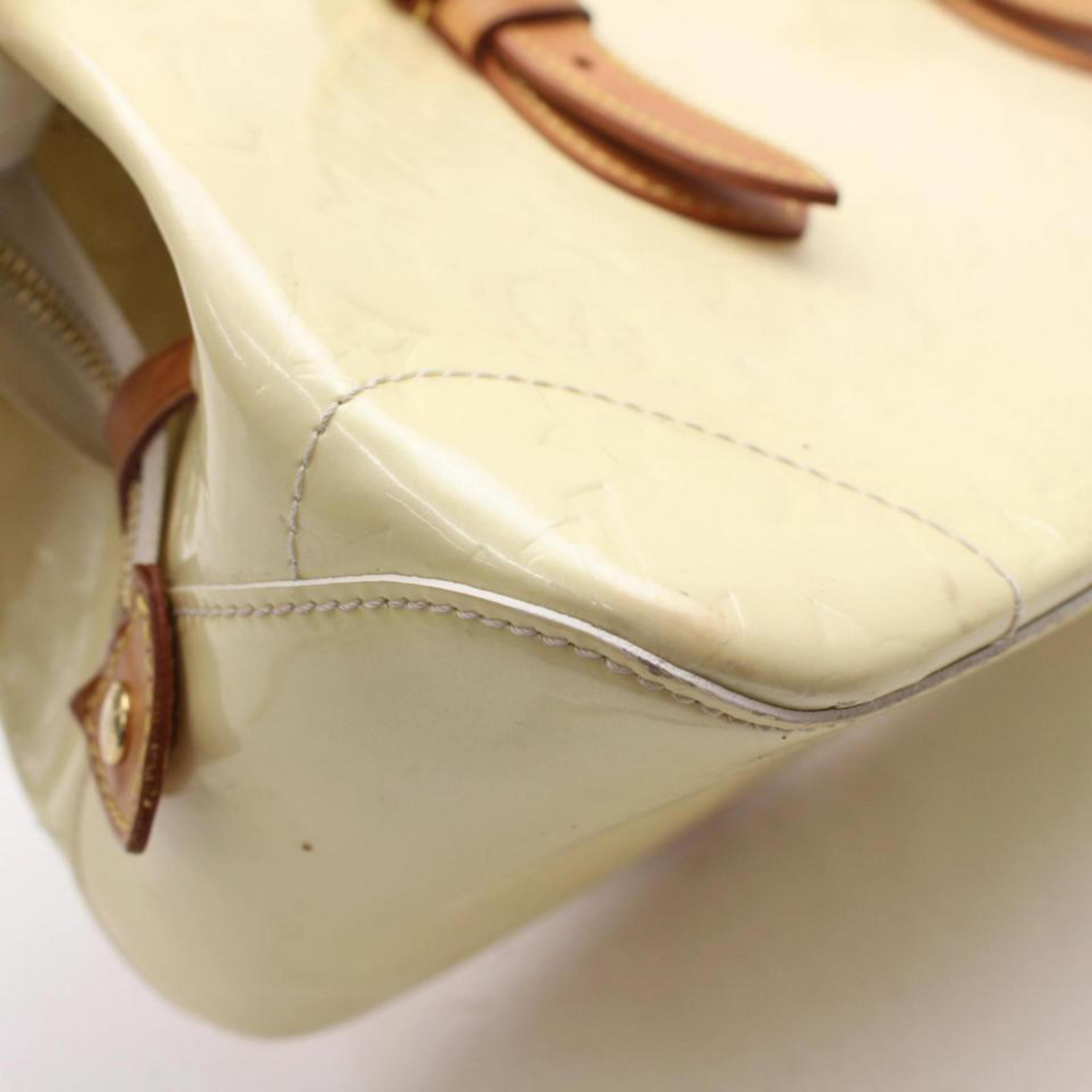 Louis Vuitton Rosewood Perle Monogram Vernis Avenue 869534 Ivory Patent Leather  For Sale 7