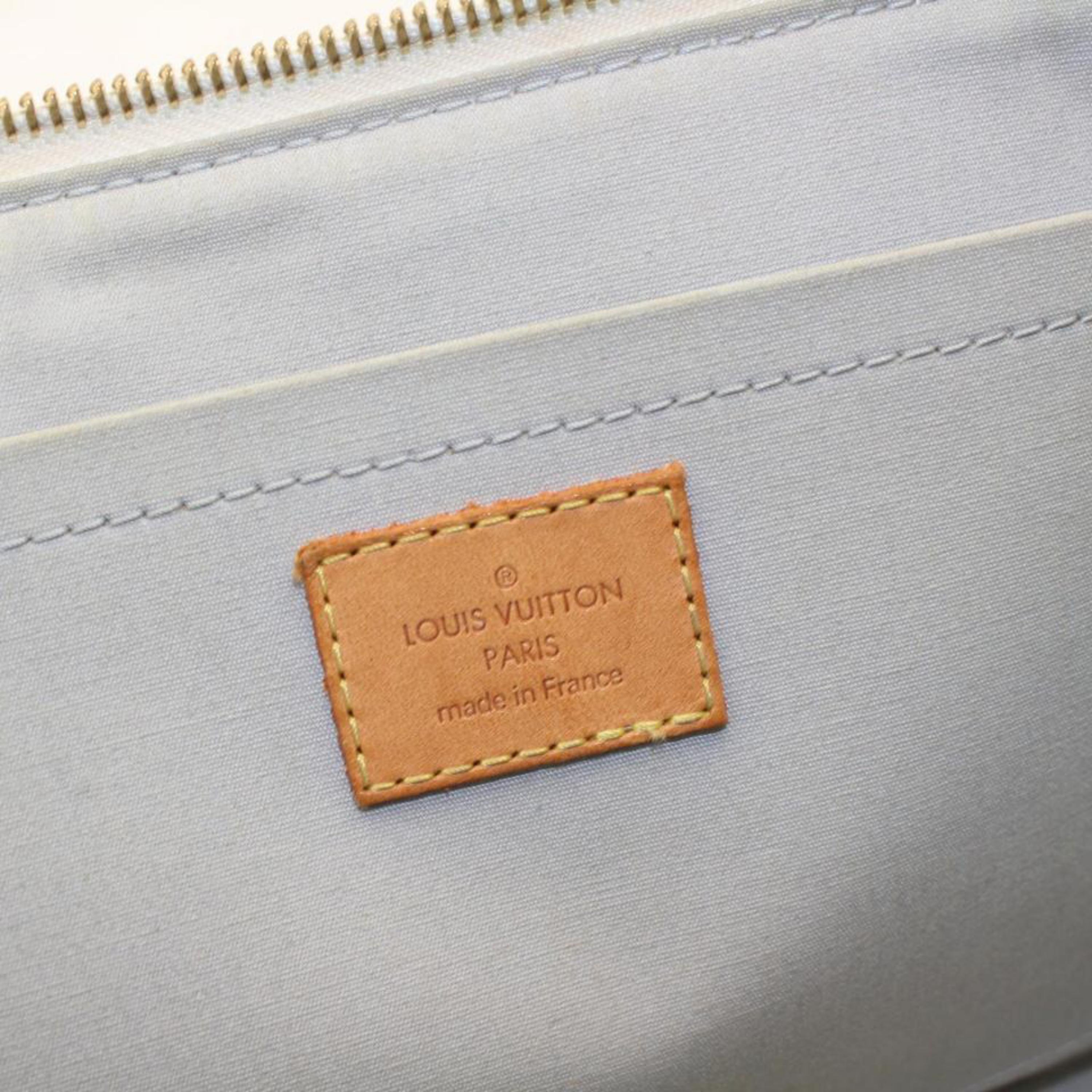 Louis Vuitton Rosewood Perle Monogram Vernis Avenue 869534 Ivory Patent Leather  In Fair Condition For Sale In Forest Hills, NY