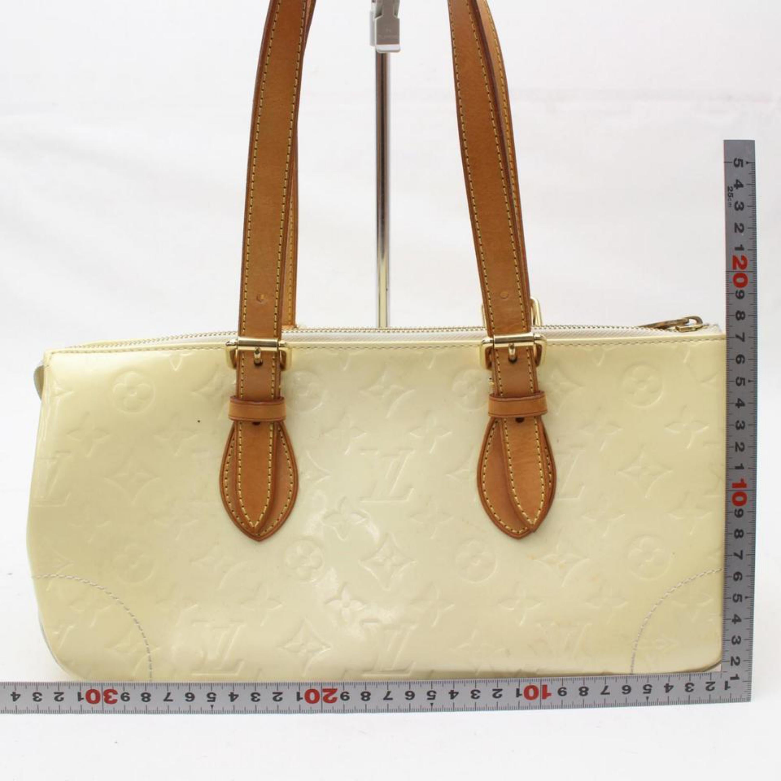 Louis Vuitton Rosewood Perle Monogram Vernis Avenue 869534 Ivory Patent Leather  For Sale 1