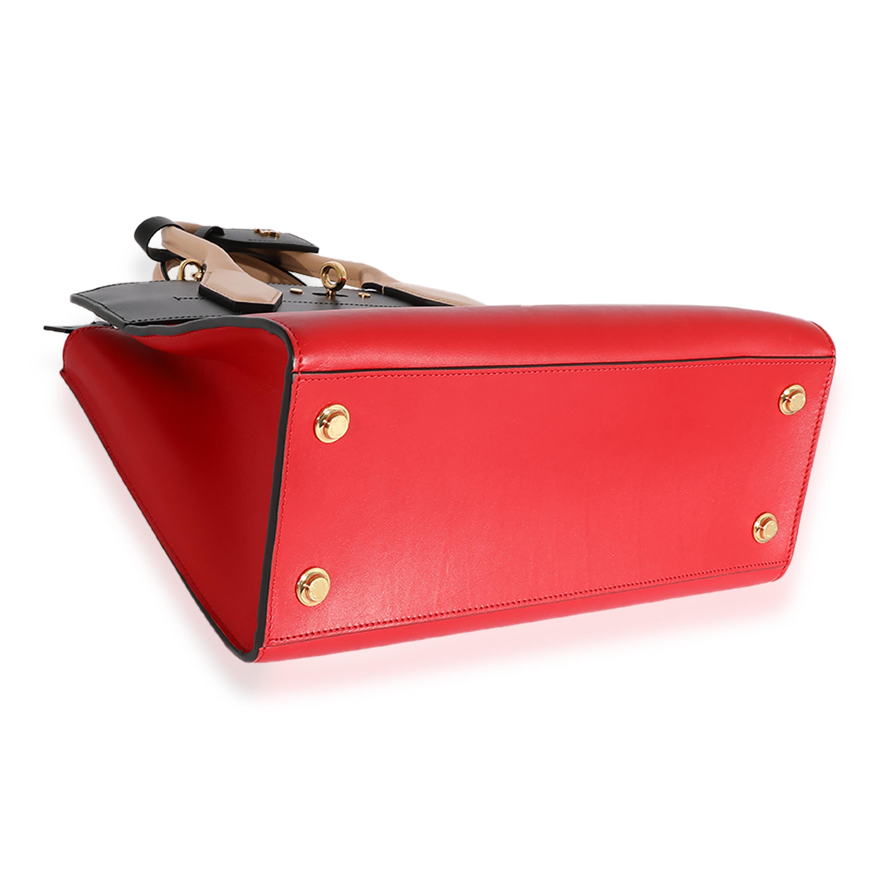 Red Louis Vuitton Rouge & Black Calfskin City Steamer MM For Sale