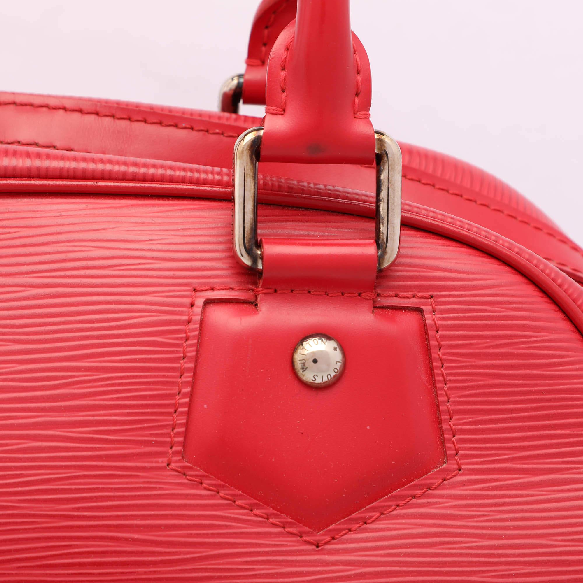 Women's Louis Vuitton Rouge Epi Leather Montaigne PM Bag