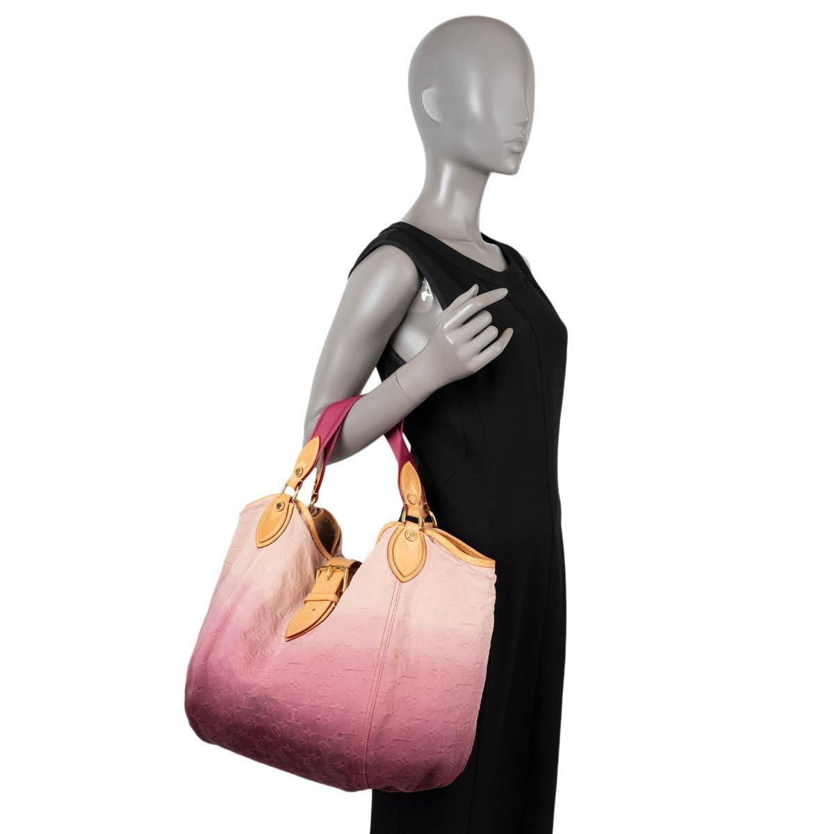 LOUIS VUITTON Rouge Fauvist pink Monogram Denim SUNBEAM Bag Limited Edition For Sale 5