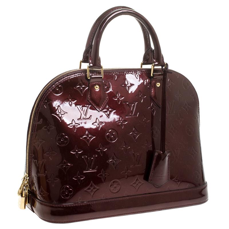 Black Louis Vuitton Rouge Fauviste Monogram Vernis Alma PM Bag
