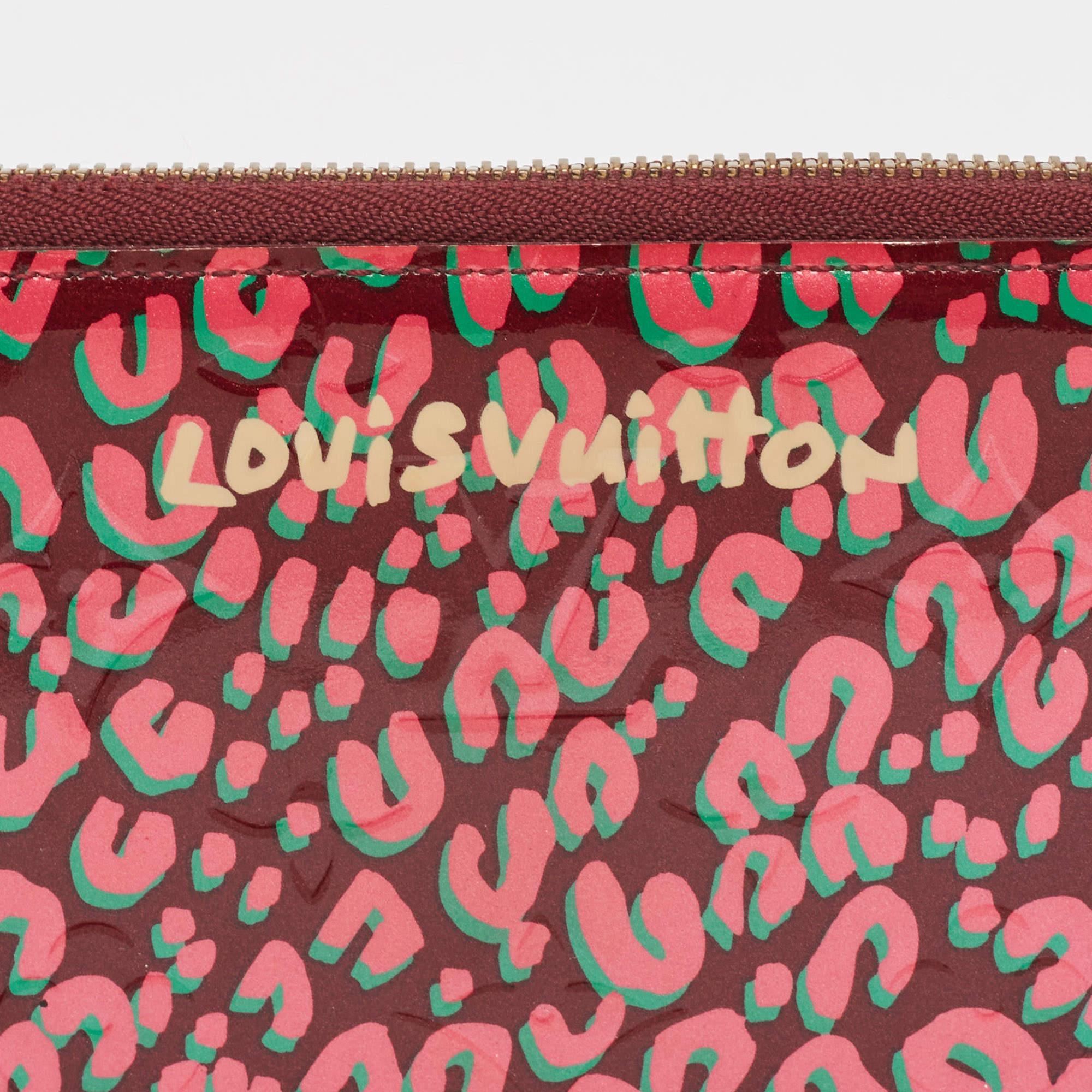 Louis Vuitton Rouge Fauviste Monogram Vernis Leopard Zippy Wallet For Sale 1