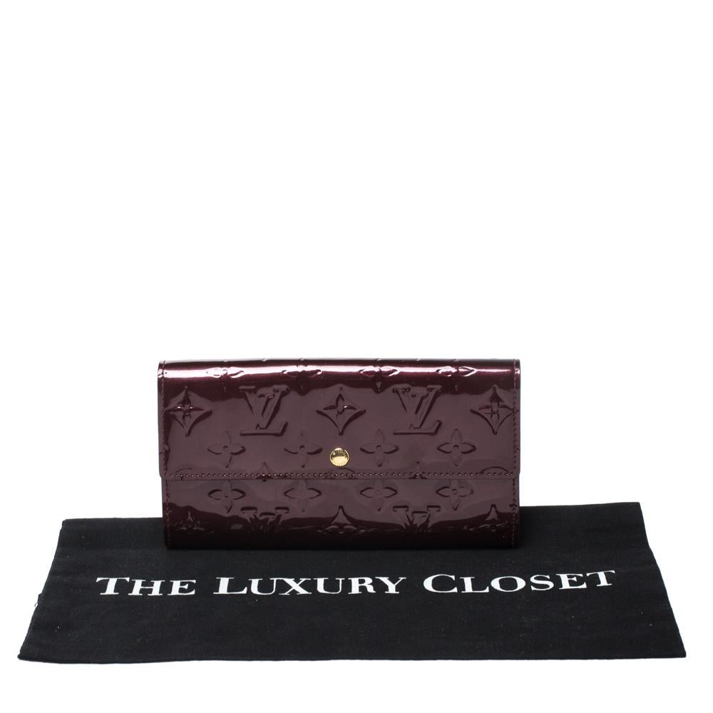 Louis Vuitton Rouge Fauviste Monogram Vernis Sarah Continental Wallet 5