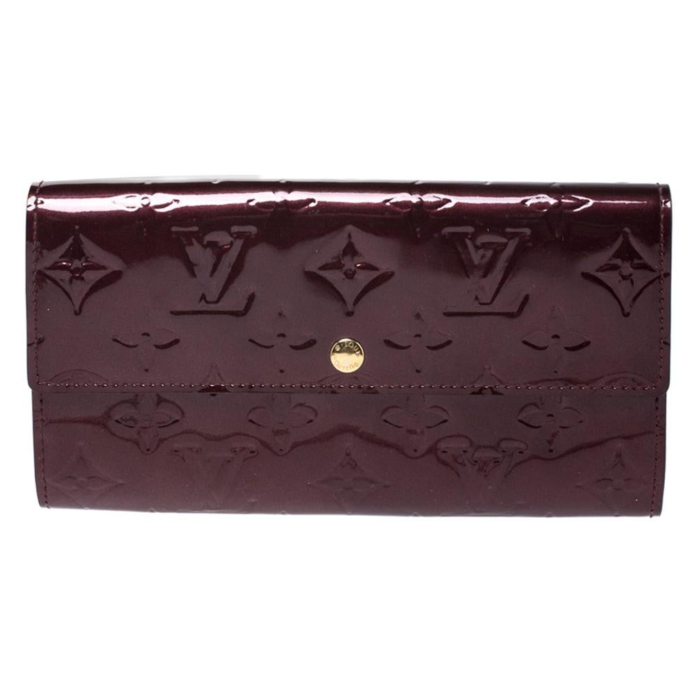 Louis Vuitton Rouge Fauviste Monogram Vernis Sarah Continental Wallet